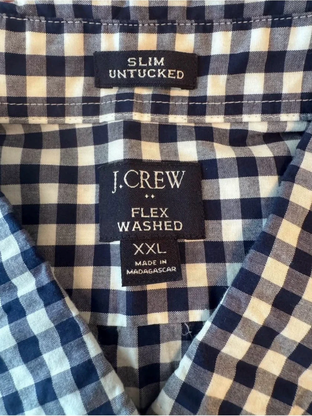 J Crew Men’s Long-Sleeve, Button Down,  Slim Fit Gingham Shirt - XXL